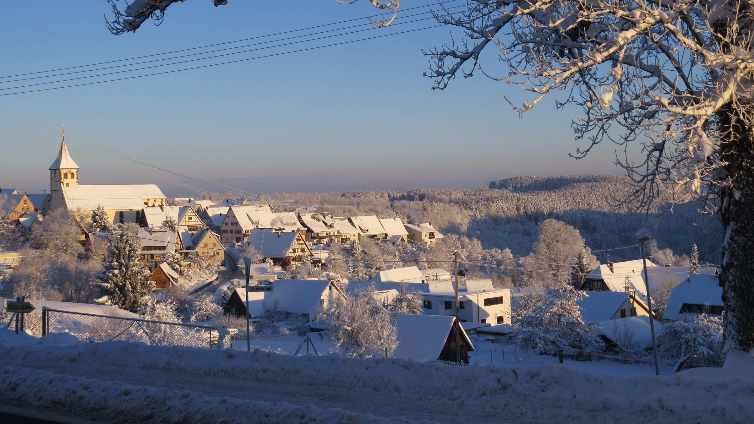 Stadtbild Dornhan im Winter